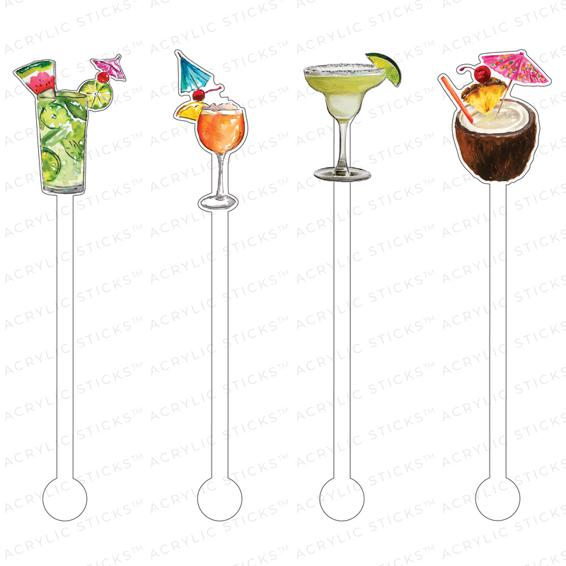 COCKTAILS ACRYLIC STIR STICKS COMBO