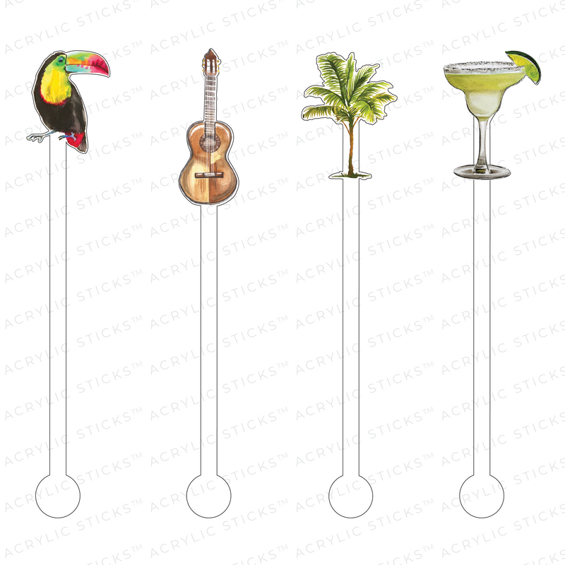 MARGARITA-VILLE ACRYLIC STIR STICKS COMBO