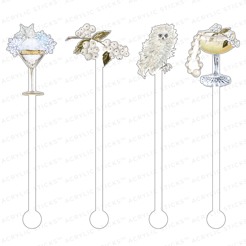 WINTER WOW COCKTAILS ACRYLIC STIR STICKS COMBO