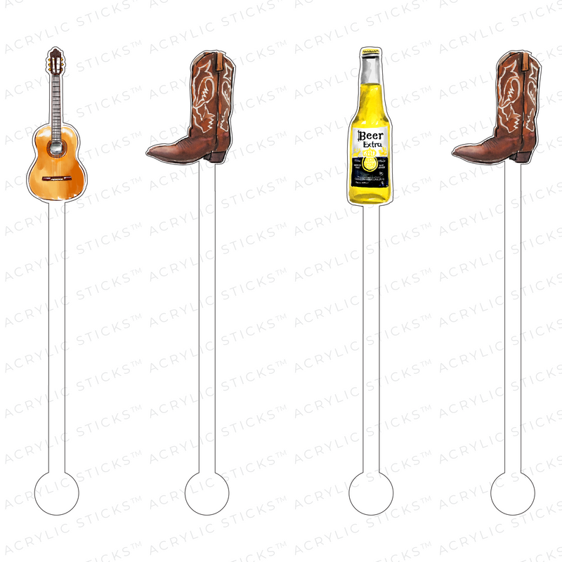 BOOT SCOOTIN BOOGIE ACRYLIC STIR STICKS COMBO