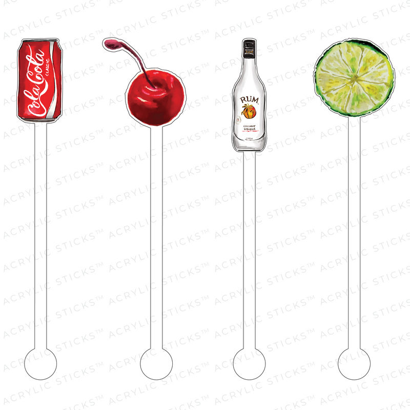 RUM & COLA ACRYLIC STIR STICKS COMBO