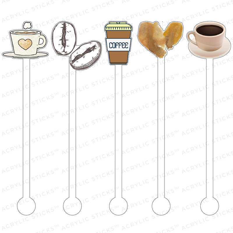 COFFEE LOVER ACRYLIC STIR STICKS COMBO