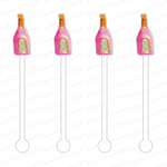 FUCHSIA CHAMPAGNE ACRYLIC STIR STICKS