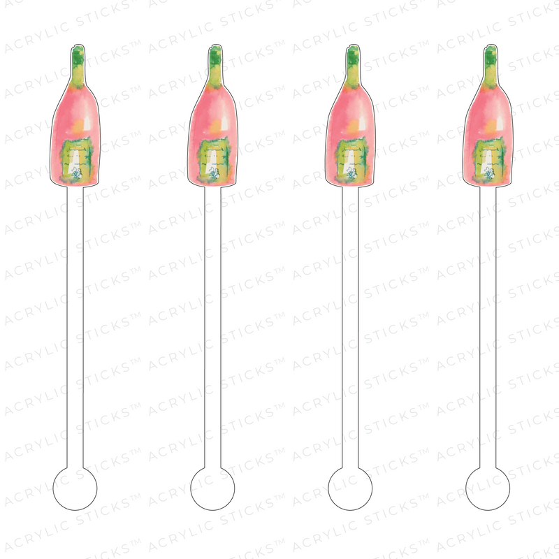 PEACH CHAMPAGNE ACRYLIC STIR STICKS