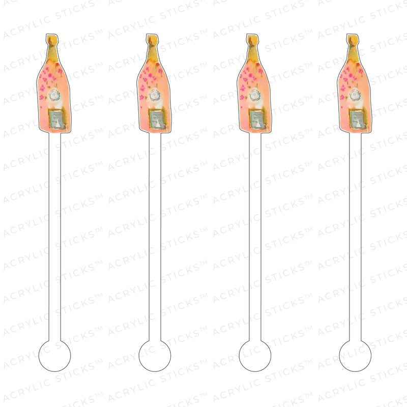 PEACH SPECKLES CHAMPAGNE ACRYLIC STIR STICKS