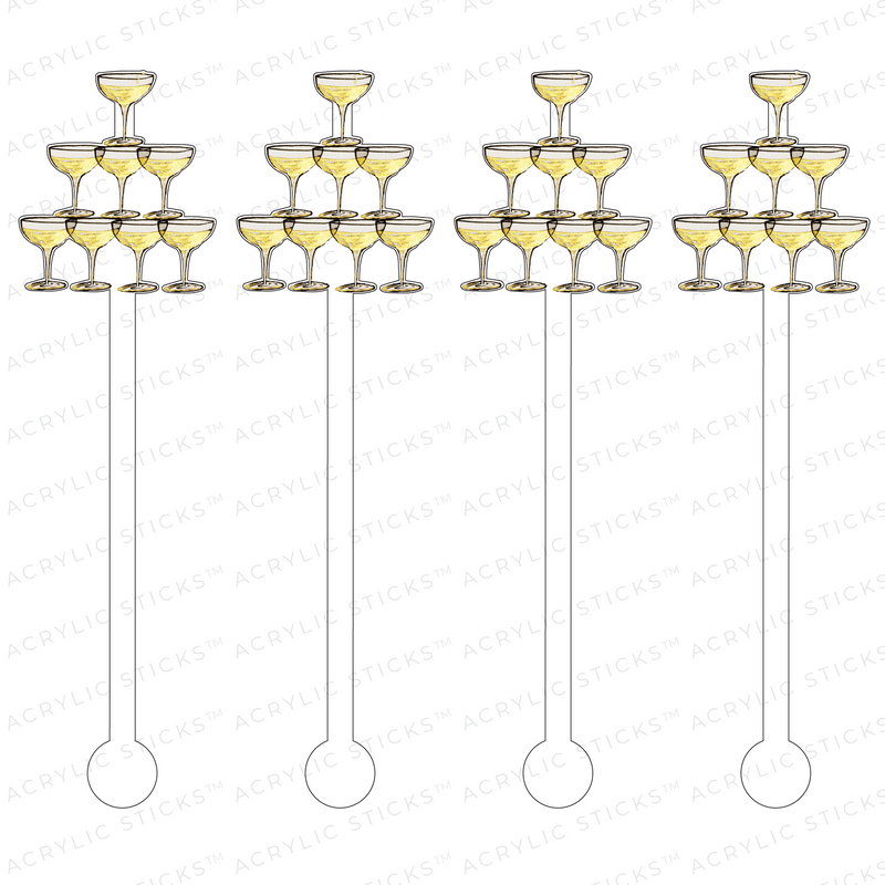 CHAMPAGNE TOWER ACRYLIC STIR STICKS