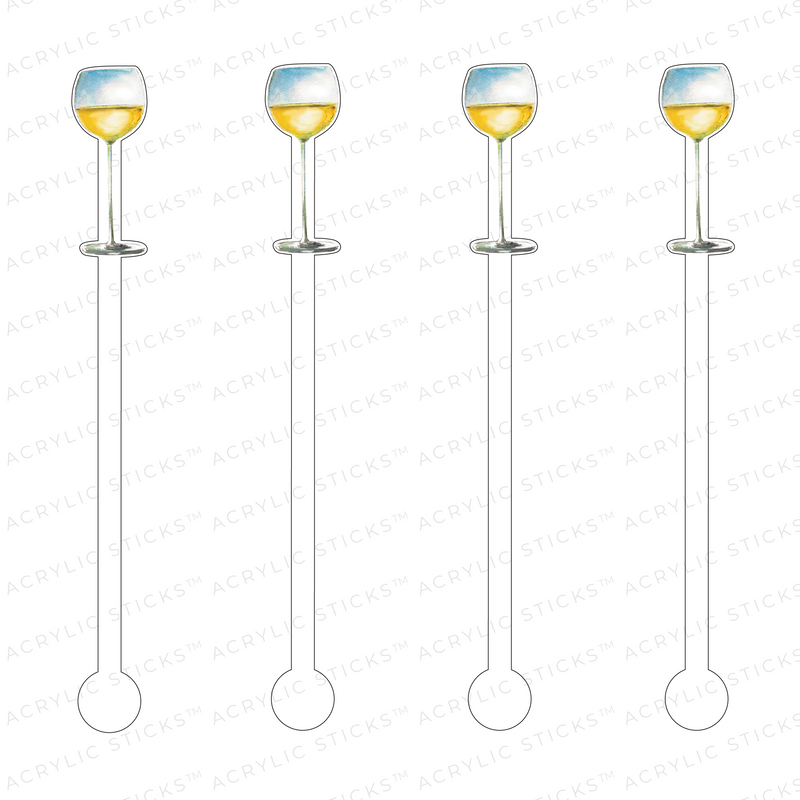 WHITE WINE ACRYLIC STIR STICKS