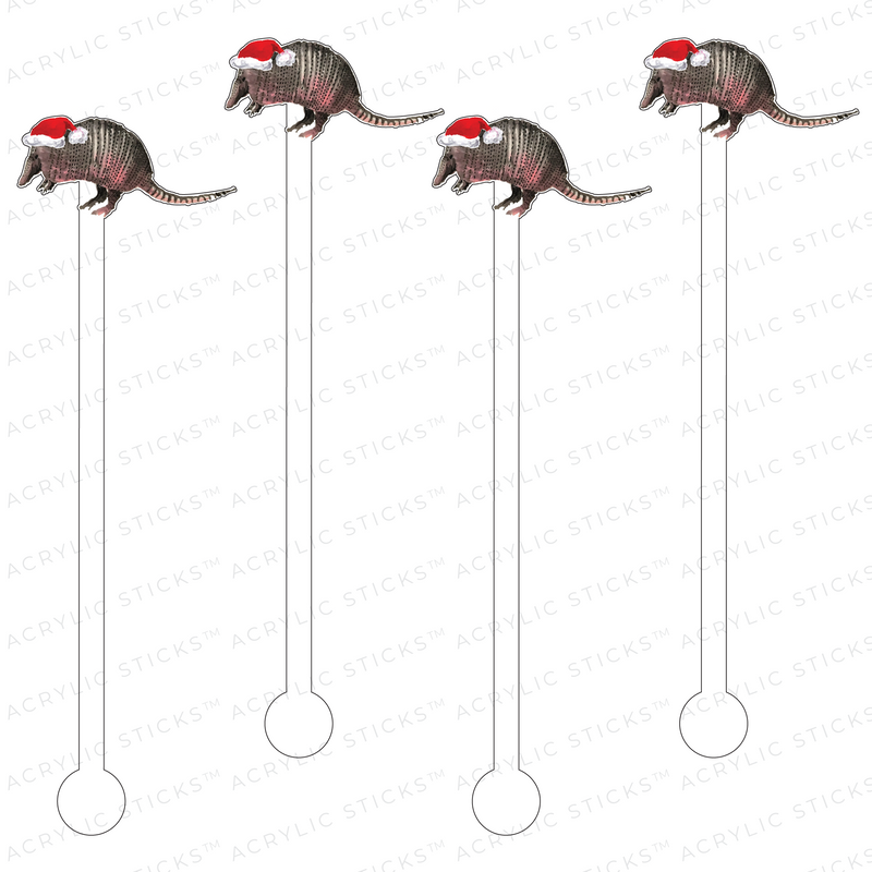 CHRISTMAS ARMADILLO ACRYLIC STIR STICKS
