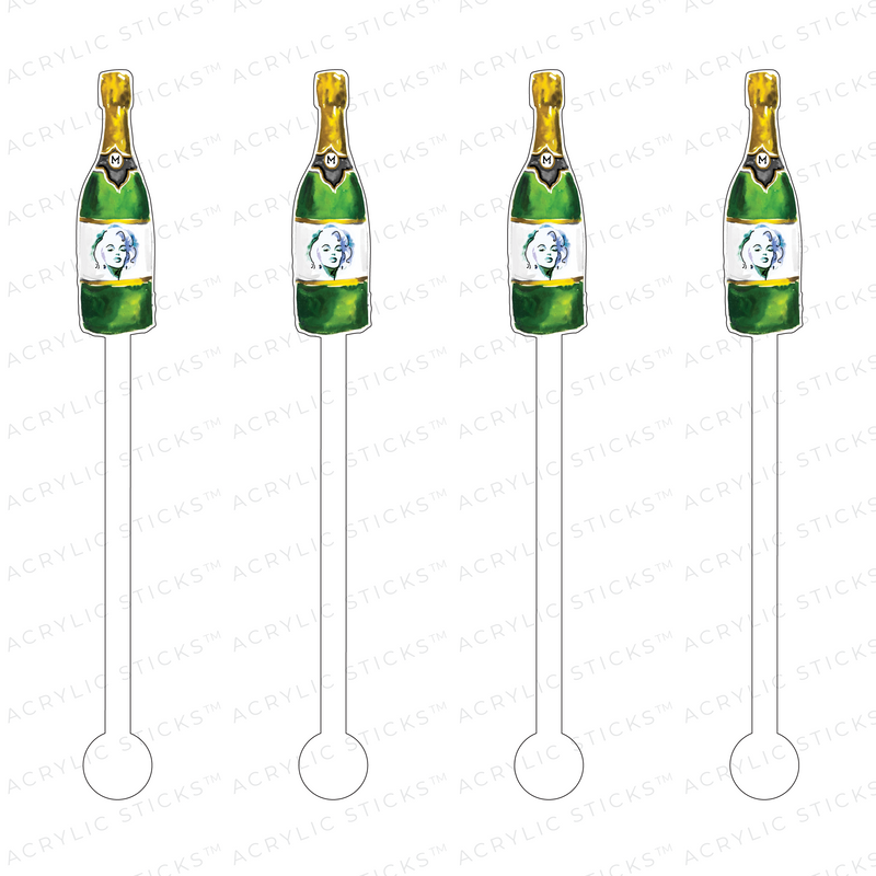 MARILYN BOTTLE OF BUBBLES ACRYLIC STIR STICKS