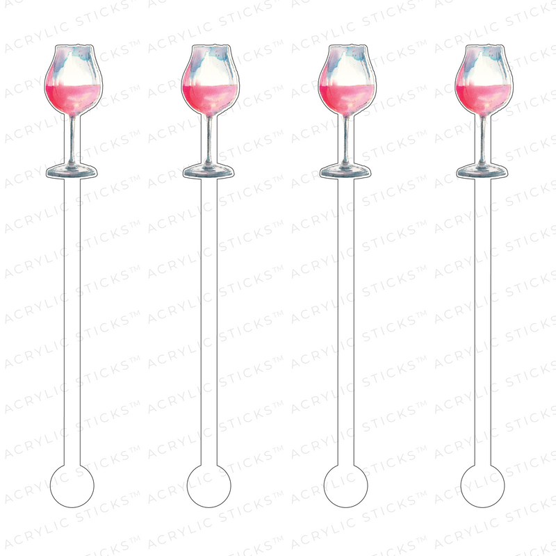 GLASS OF ROSE' ACRYLIC STIR STICKS