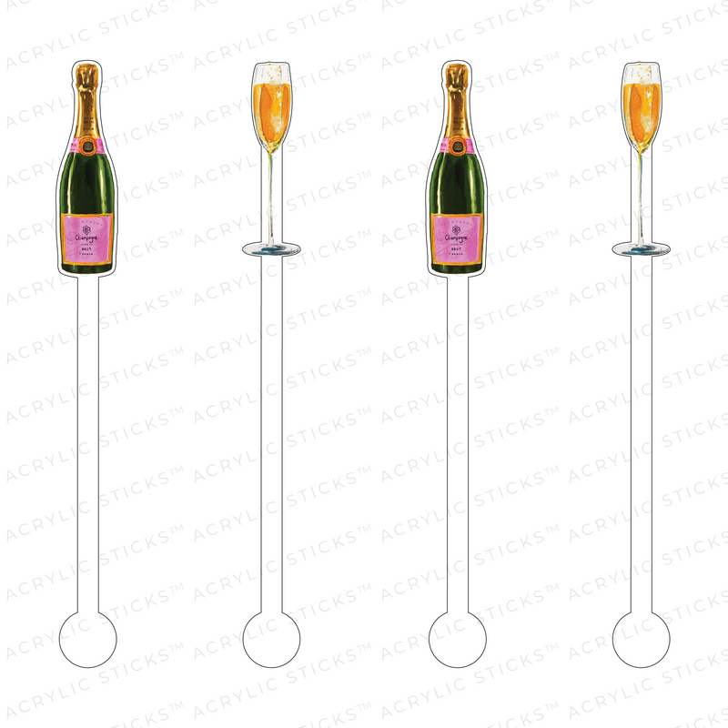 CHAMPAGNE TOAST ACRYLIC STIR STICKS COMBO