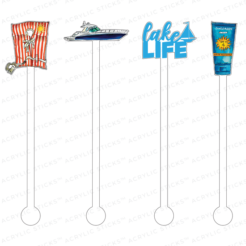 LAKE LIFE ACRYLIC STIR STICKS COMBO