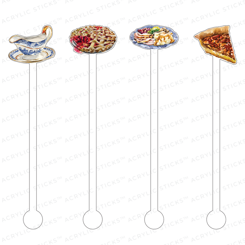 THANKSGIVING DINNER ACRYLIC STIR STICKS COMBO