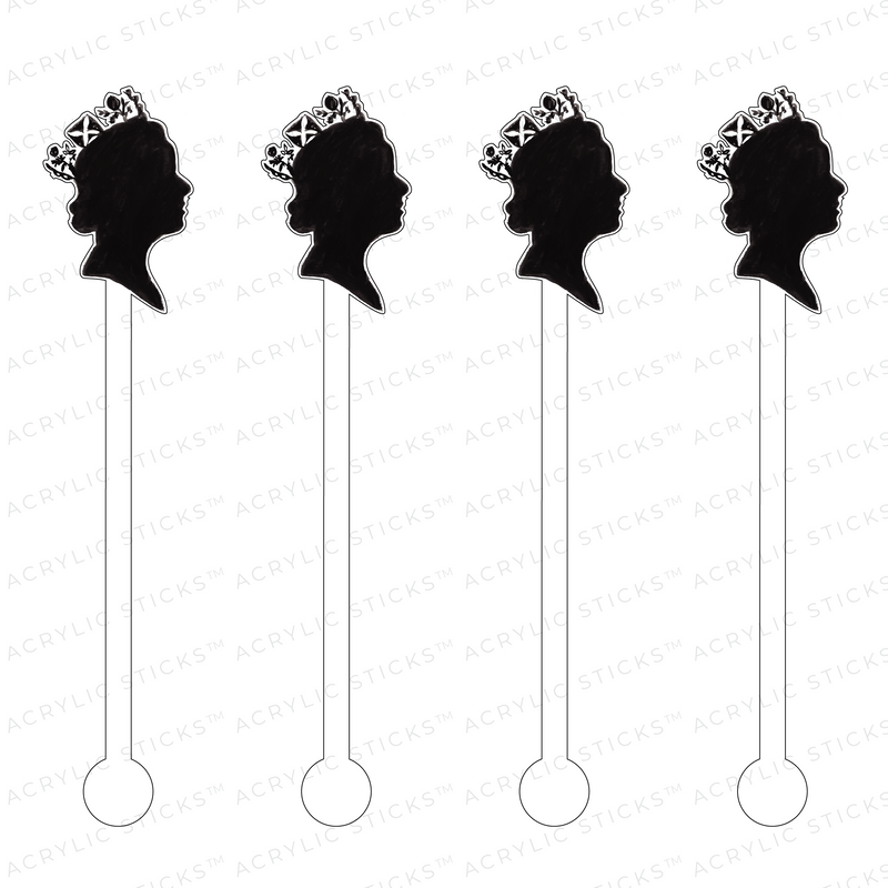 THE QUEEN'S PROFILE ACRYLIC STIR STICKS