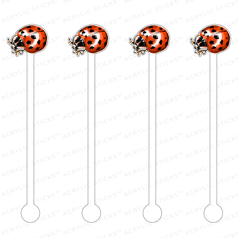 LADYBUG ACRYLIC STIR STICKS