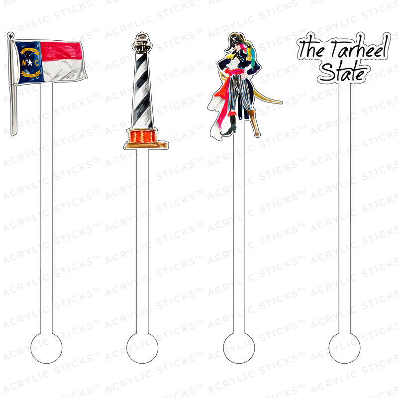THE TARHEEL STATE ACRYLIC STIR STICKS COMBO