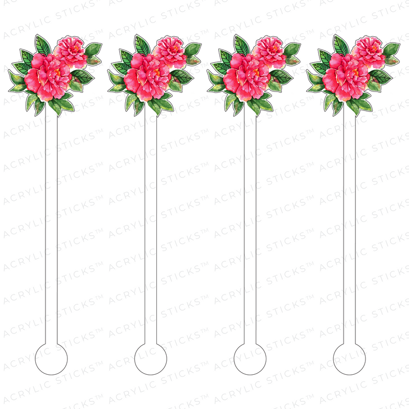 PINK PEONY ACRYLIC STIR STICKS