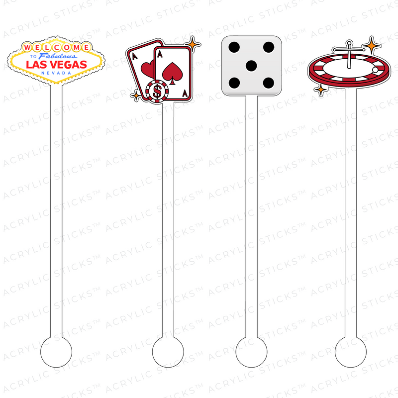 WELCOME TO VEGAS ACRYLIC STIR STICKS COMBO