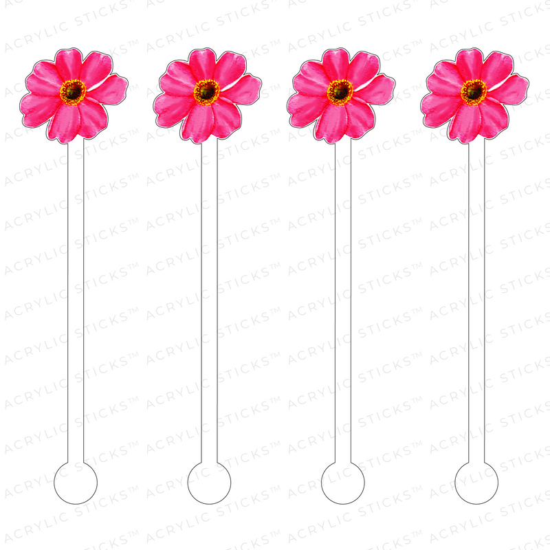 PINK VIOLA ACRYLIC STIR STICKS