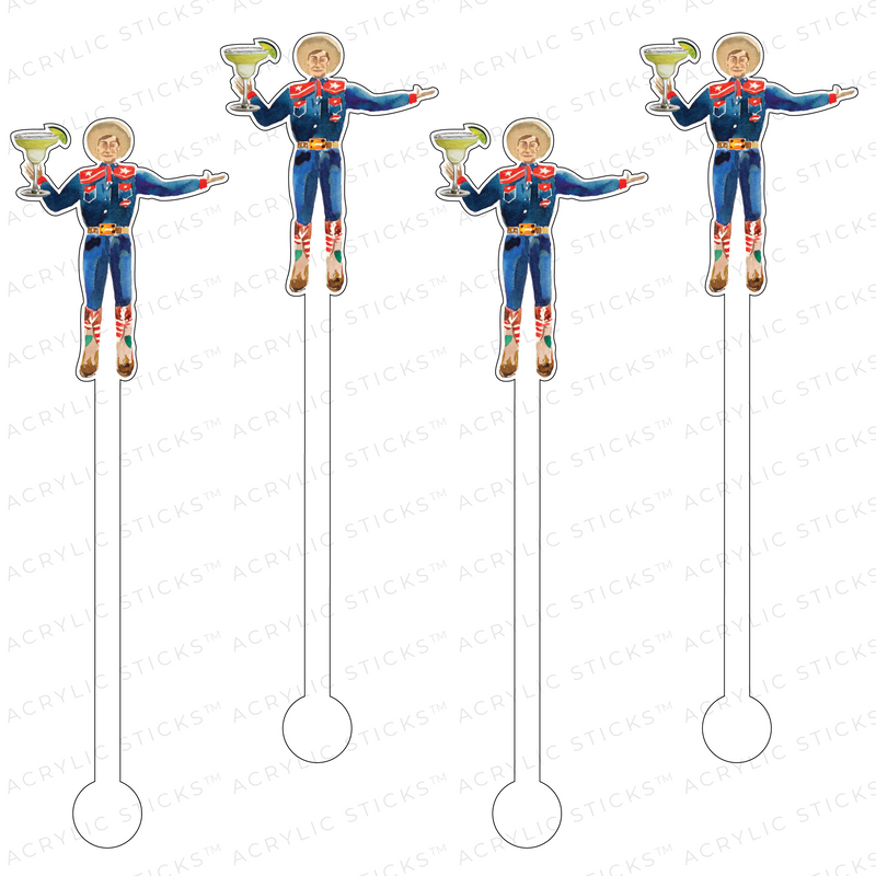 BIG TEX HEARTS MARGARITAS ACRYLIC STIR STICKS