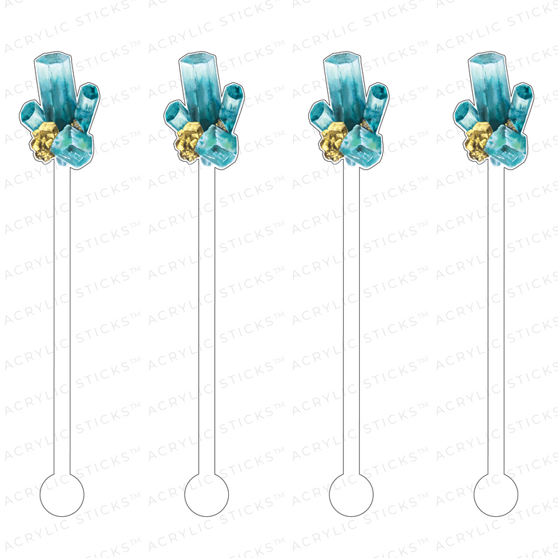 AQUAMARINE GEMSTONE ACRYLIC STIR STICKS