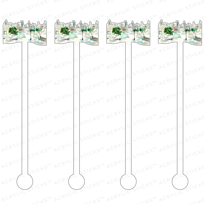 WINTER IN CENTRAL PARK ACRYLIC STIR STICKS