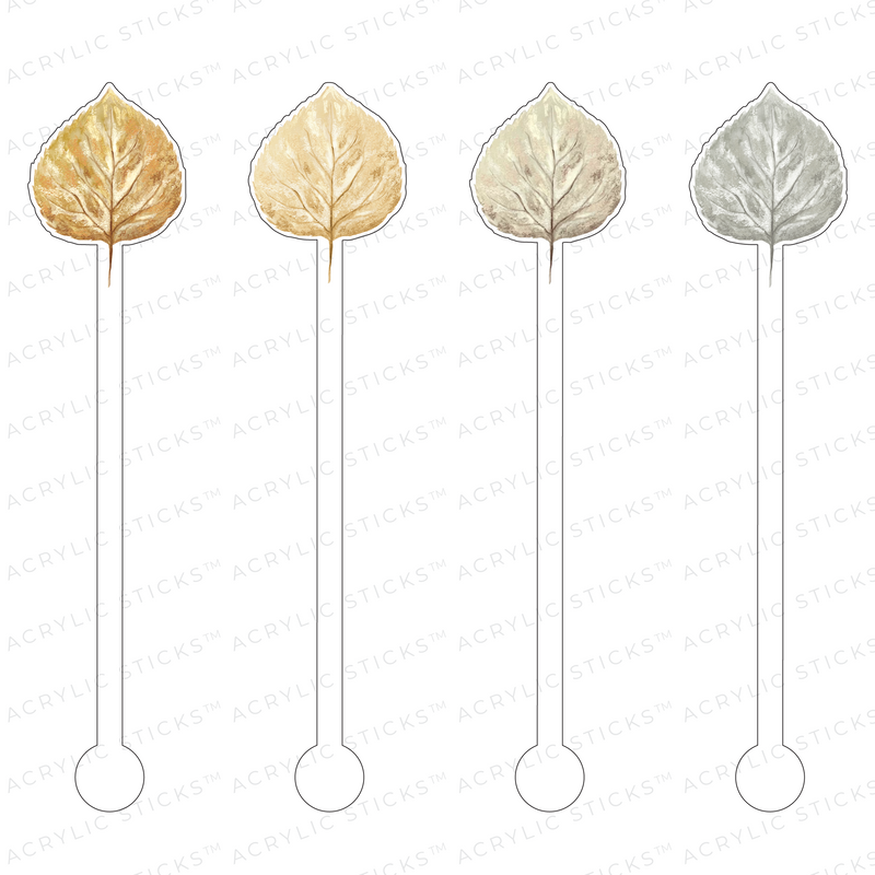 ASPEN LEAVES ACRYLIC STIR STICKS COMB0