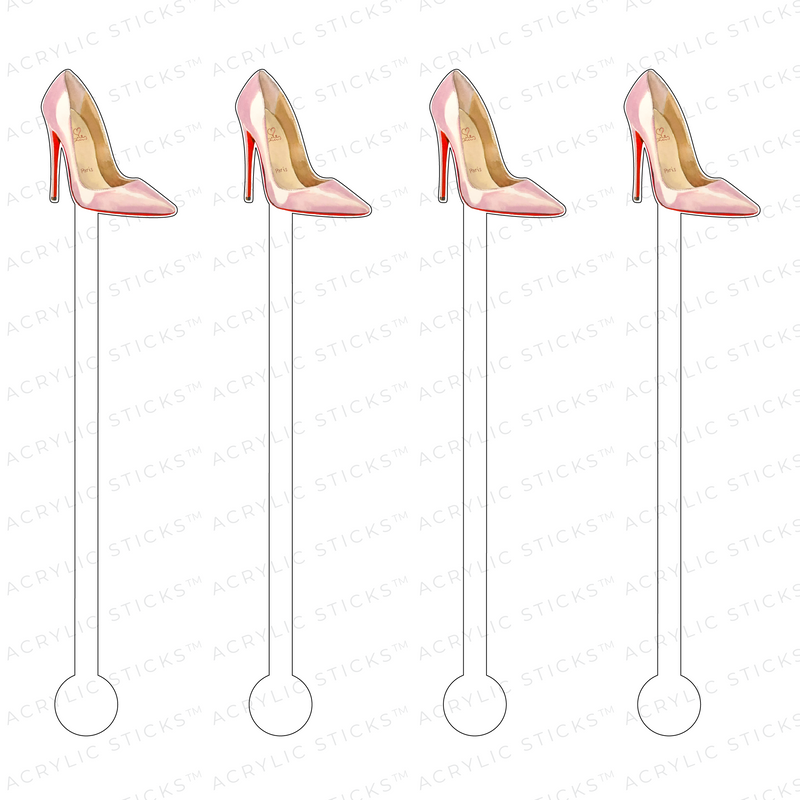 BLUSH PINK PUMP ACRYLIC STIR STICKS