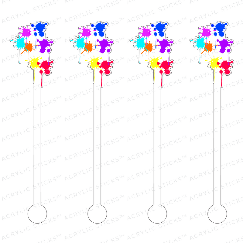 SPLATTER PAINT ACRYLIC STIR STICKS
