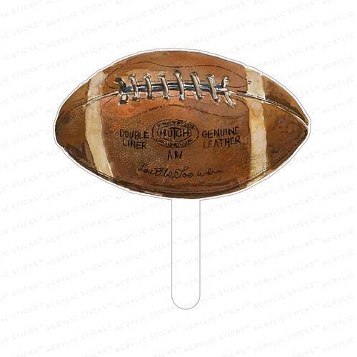 VINTAGE FOOTBALL ACRYLIC CAKE TOPPER