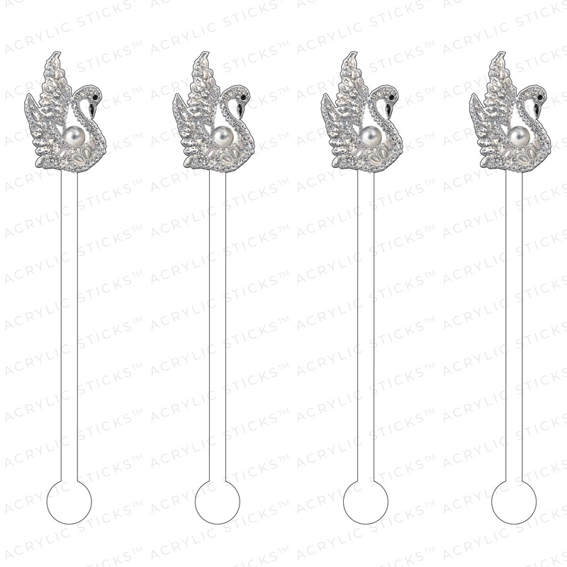 SWAN BROOCH ACRYLIC STIR STICKS