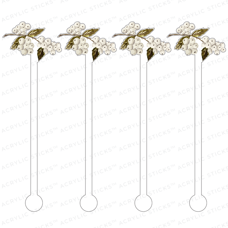 WINTERBERRIES ACRYLIC STIR STICKS