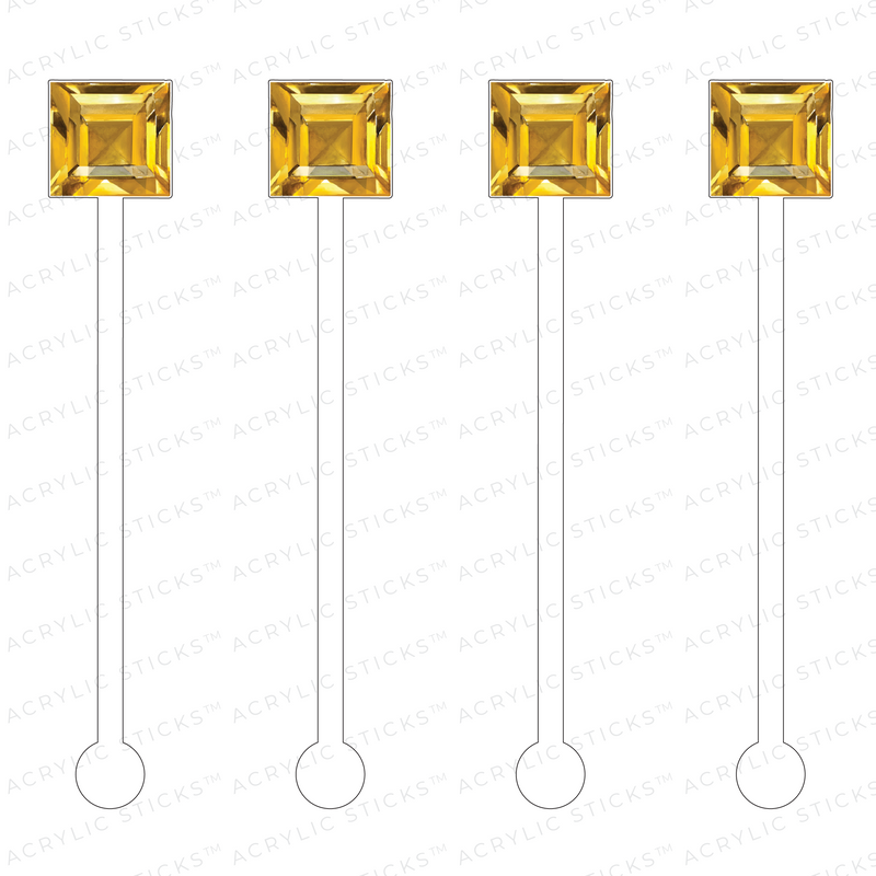 YELLOW CANARY GEMSTONE ACRYLIC STIR STICKS