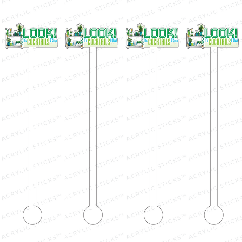 LOOK, IT'S COCKTAIL O'CLOCK ACRYLIC STIR STICKS