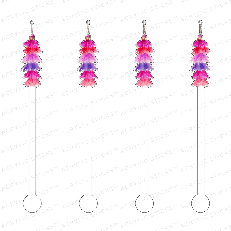 BOHEMIAN TASSEL ACRYLIC STIR STICKS