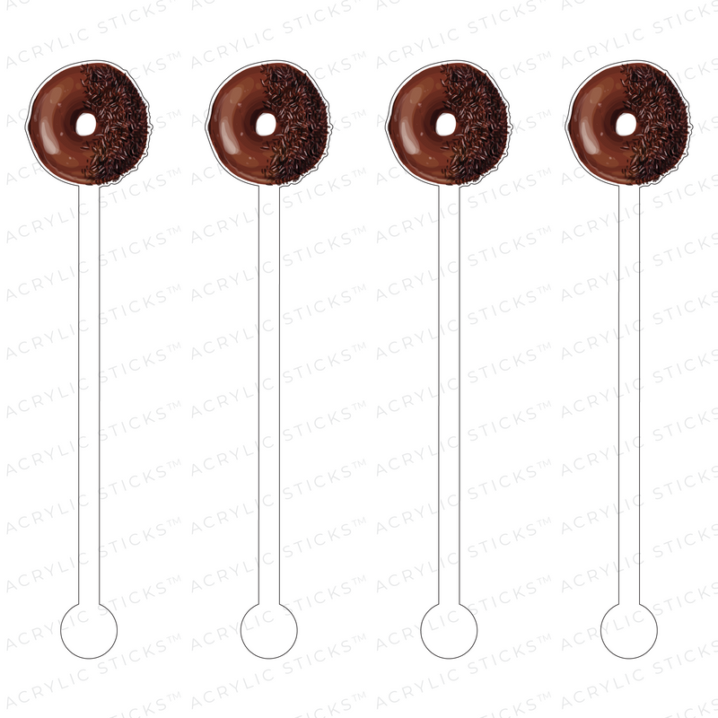CHOCOLATE CONFETTI DONUT ACRYLIC STIR STICKS