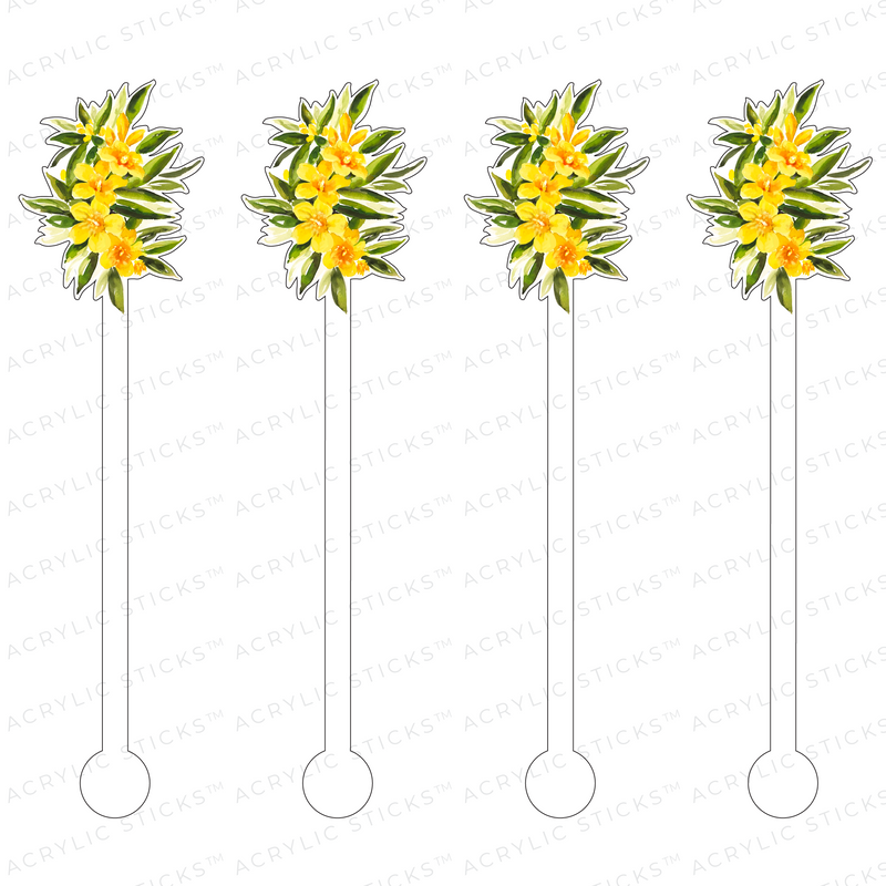 YELLOW JASMINE ACRYLIC STIR STICKS