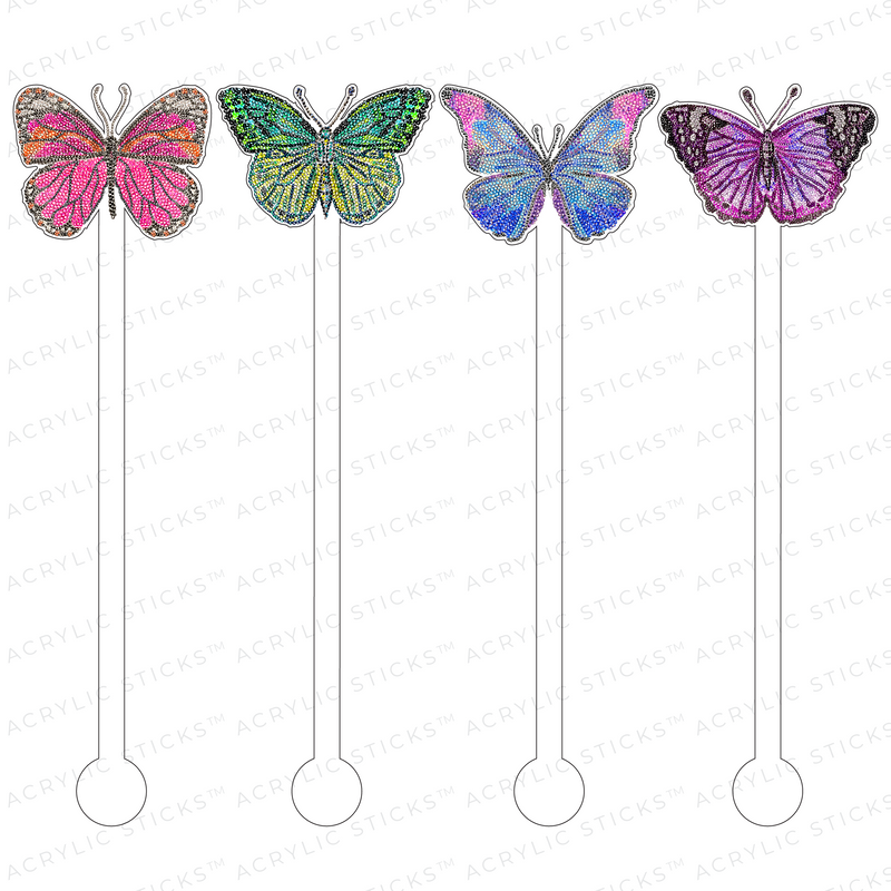 BUTTERFLIES SIGNATURE SERIES ACRYLIC STIR STICKS COMBO