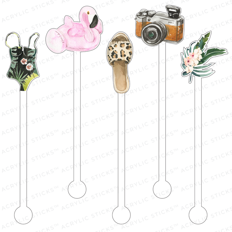 TAKE ME TO TAHITI ACRYLIC STIR STICKS COMBO