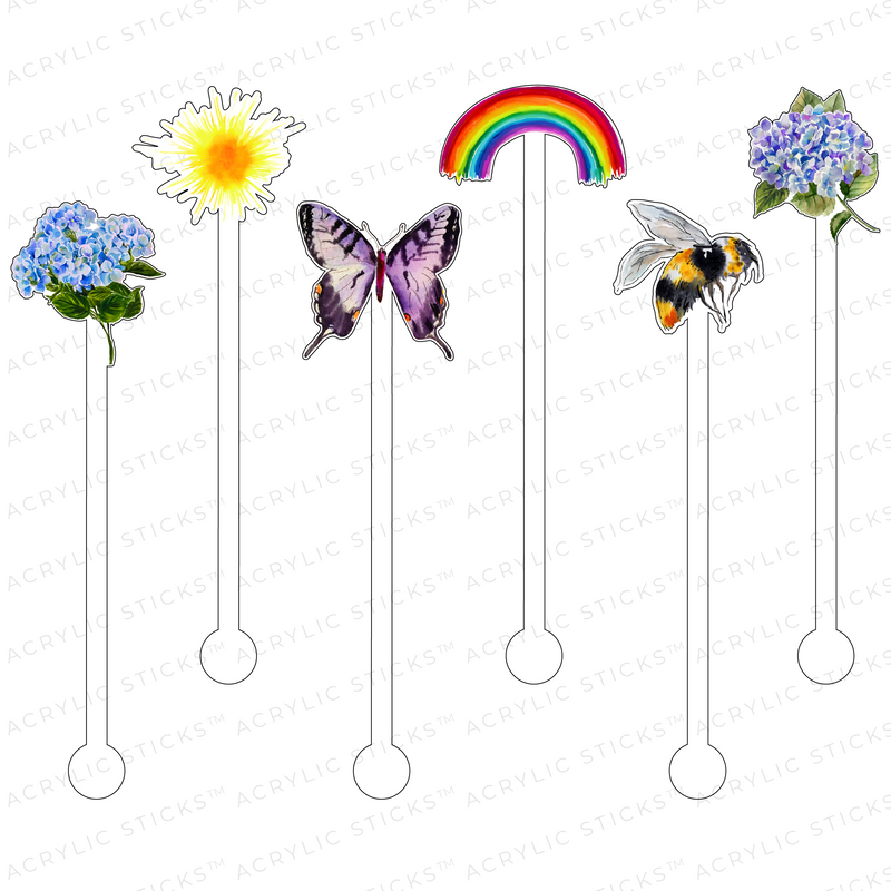 SPRINGTIME GIFTS ACRYLIC STIR STICKS COMBO