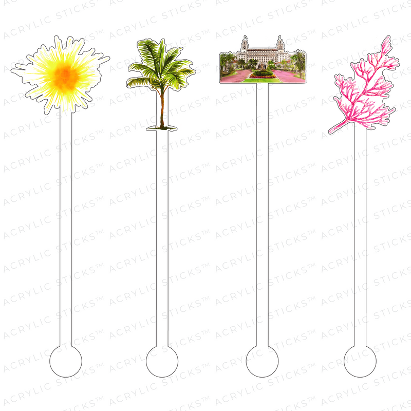 SUMMERTIME AT THE BREAKERS ACRYLIC STIR STICKS COMBO