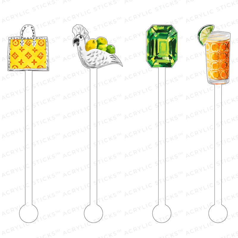 CITRUS FASHION ACRYLIC STIR STICKS COMBO