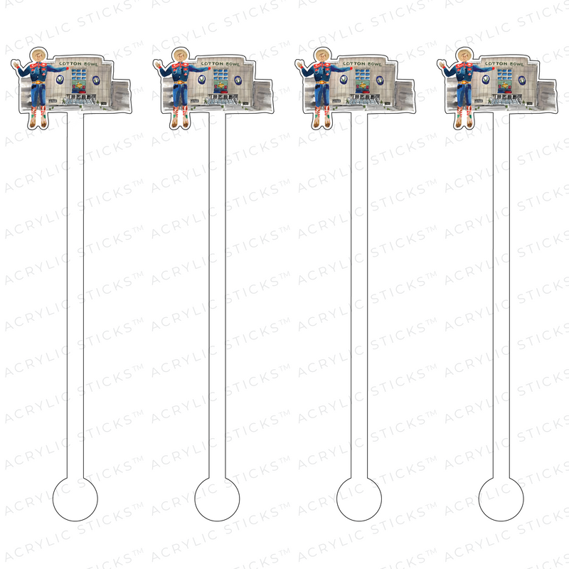 BIG TEX @ THE COTTON BOWL ACRYLIC STIR STICKS