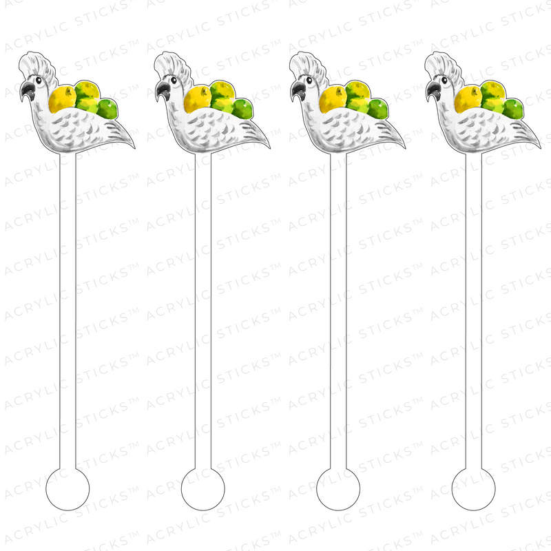 CITRUS PARROT BOWL ACRYLIC STIR STICKS