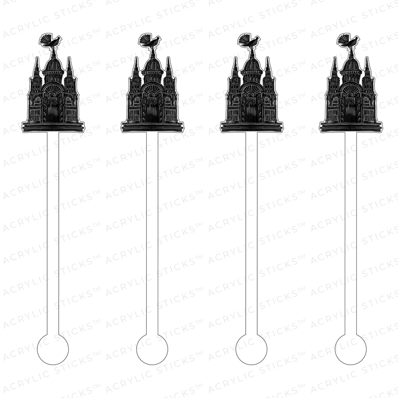 COUTURE BIRD CAGE BLACK ACRYLIC STIR STICKS