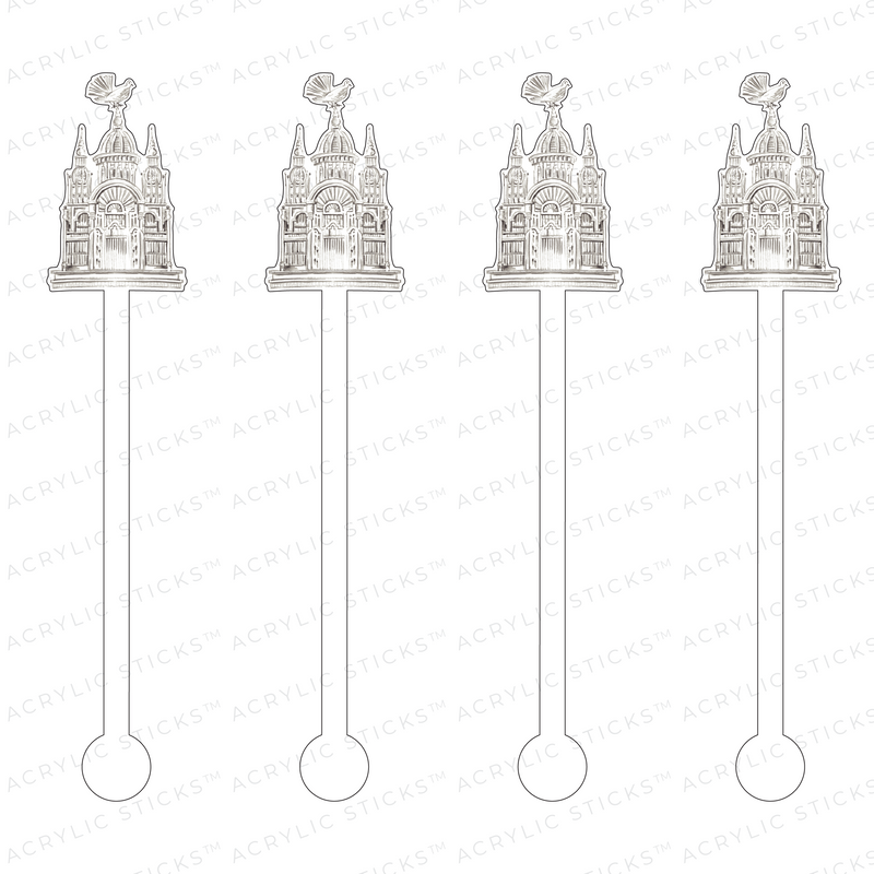 COUTURE BIRD CAGE WHITE ACRYLIC STIR STICKS