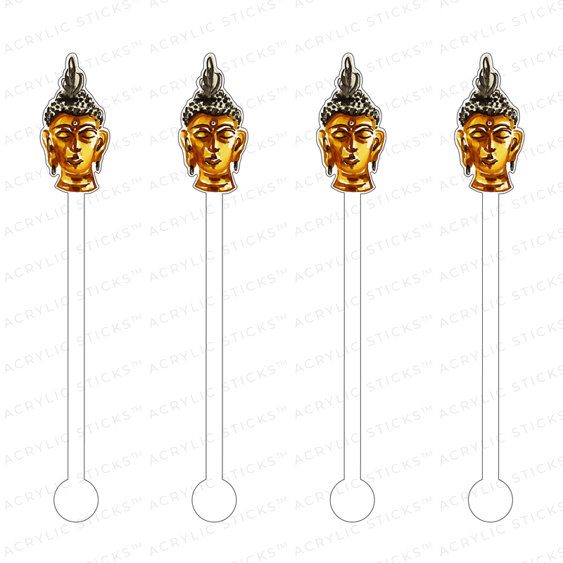 BUDDHA HEAD ACRYLIC STIR STICKS