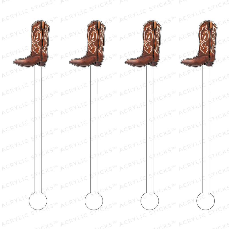 COWBOY BOOT ACRYLIC STIR STICKS