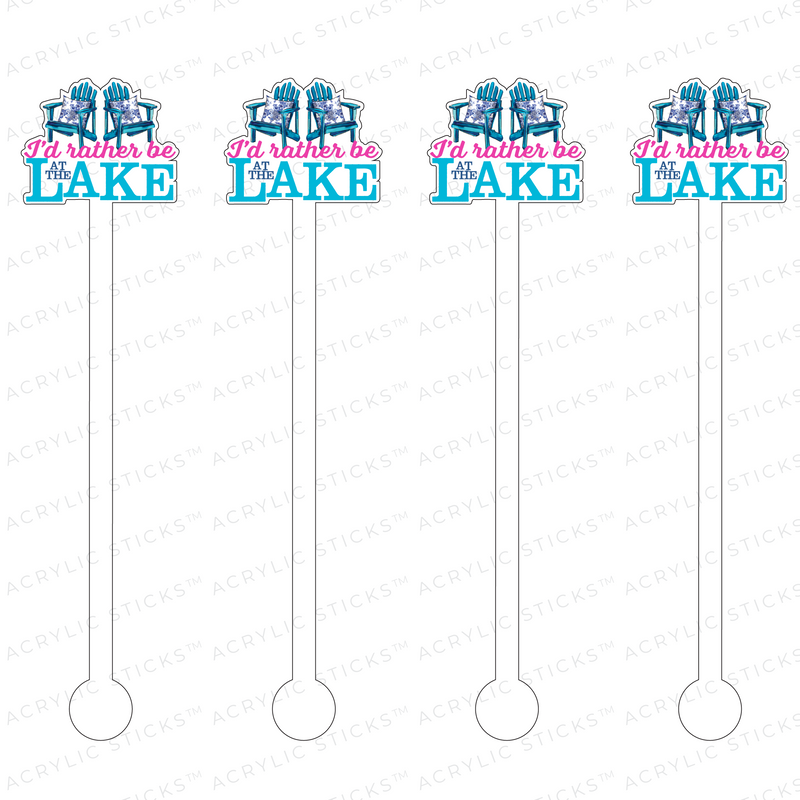 I'D RATHER BE AT THE LAKE ADIRONDACK CHAIR ACRYLIC STIR STICKS