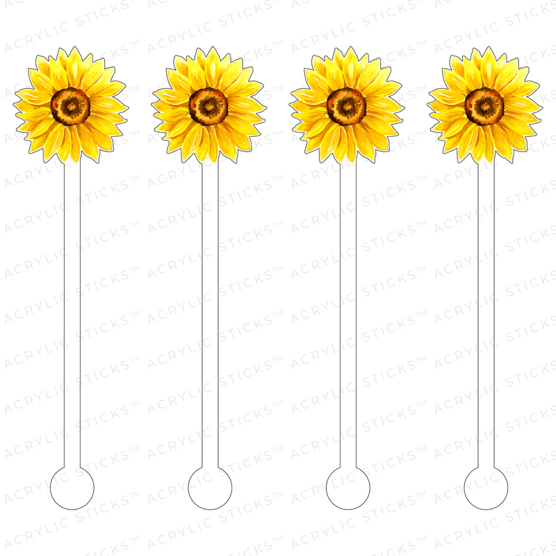 'SUNNY' FLOWER ACRYLIC STIR STICKS